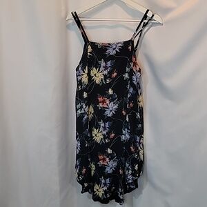 O'neill Floral Double Strap Flowy Low Back 100% Viscose Dress